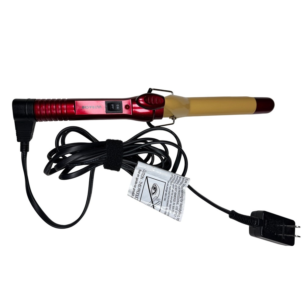 Ultra CHI Red Ceramic Curling Iron 1 Inch Barrel GF6265 Hair Styling Tool